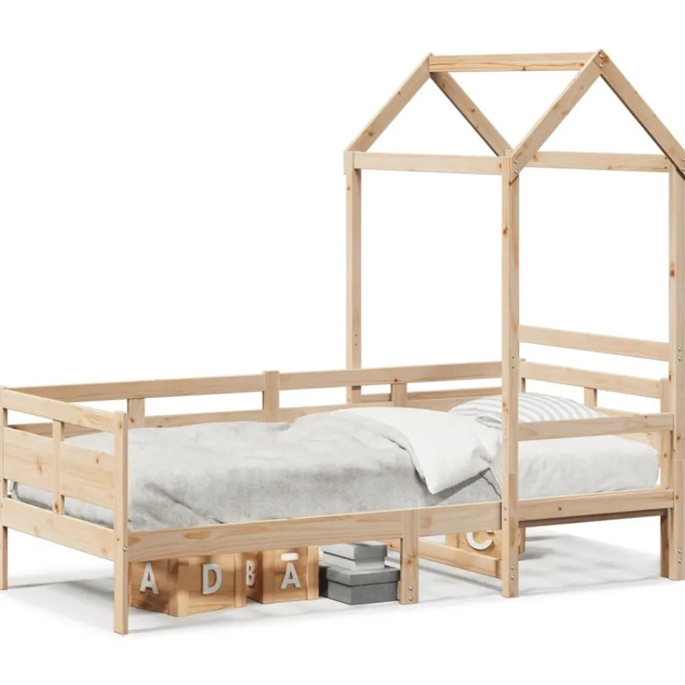 vidaXL Lit de jour avec toit sans matelas 80x200 cm bois massif