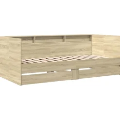 Lits & Accessoires-vidaXL Lit de jour avec tiroirs sans matelas chêne sonoma 100x200 cm Chêne sonoma