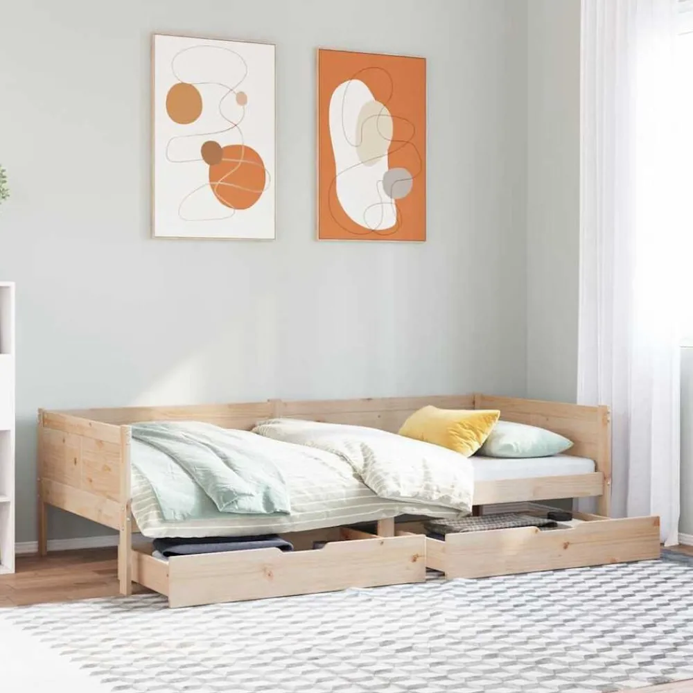 vidaXL Lit de jour avec tiroirs sans matelas 80x200 cm bois massif