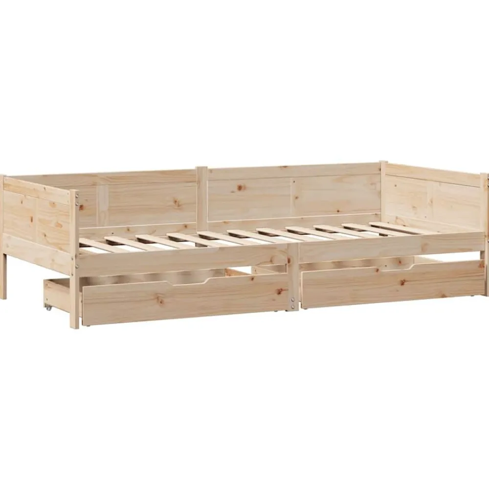 vidaXL Lit de jour avec tiroirs sans matelas 80x200 cm bois massif
