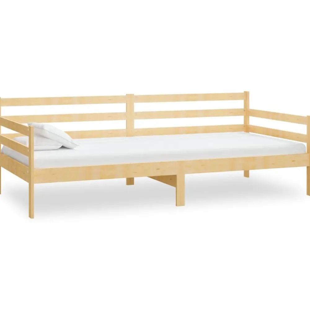 Lits & Accessoires-vidaXL Lit de jour sans matelas bois de pin massif 90x200 cm Naturel