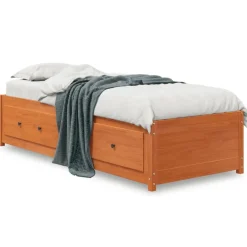 Lits & Accessoires-vidaXL Lit de jour sans matelas cire 80x200 cm bois pin massif Marron