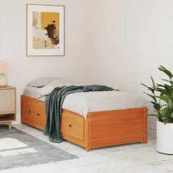 Lits & Accessoires-vidaXL Lit de jour sans matelas cire 80x200 cm bois pin massif Marron