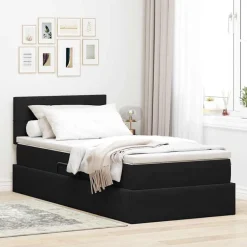 vidaXL Lit de Rangement avec matelas 90 x 190 cm Velours