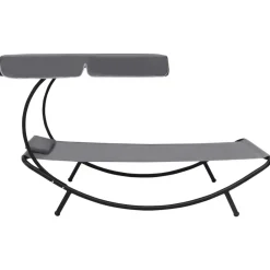 vidaXL Lit de repos d'extérieur avec auvent et oreiller
