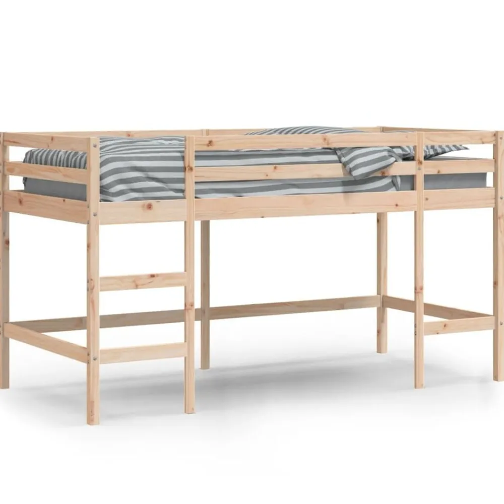 Lits & Accessoires-vidaXL Lit mezzanine d'enfants sans matelas avec échelle 80x200 cm Naturel