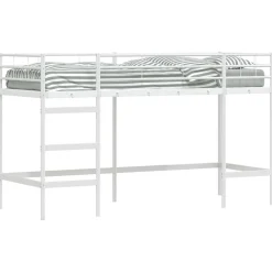 Lits & Accessoires-vidaXL Lit mezzanine pour enfants 74,5 x 190 cm Acier Blanc