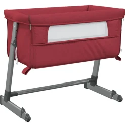 Mobilier Pour Bébés & Tout-Petits-vidaXL Lit pour bébé avec matelas Tissu de lin Rouge