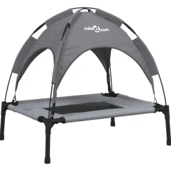 vidaXL Lit pour chien avec auvent anthracite tissu Oxford et acier