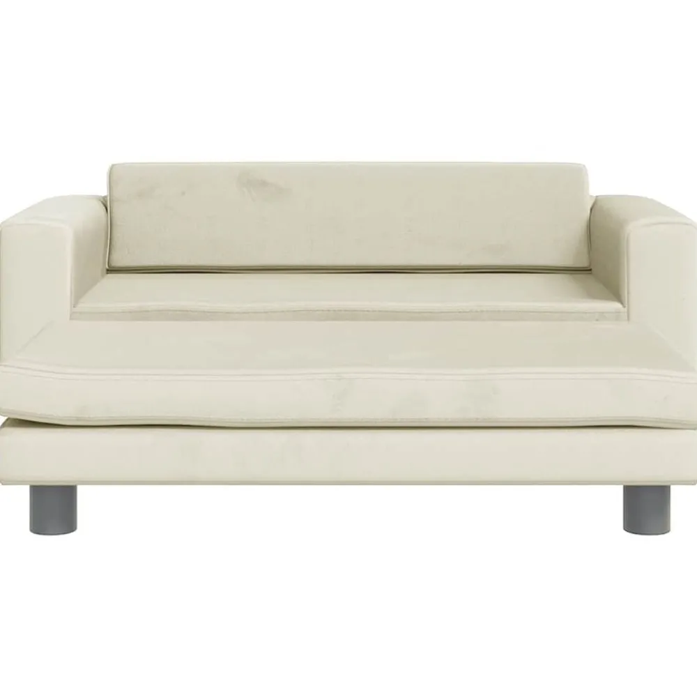 Articles Pour Animaux De Compagnie-vidaXL Lit pour chien avec extension crème 100x50x30 cm velours Crème