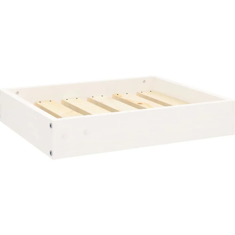 Articles Pour Animaux De Compagnie-vidaXL Lit pour chien 51,5x44x9 cm Bois de pin solide Blanc