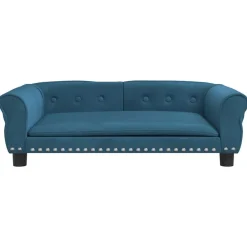 Articles Pour Animaux De Compagnie-vidaXL Lit pour chien 95x55x30 cm velours Bleu