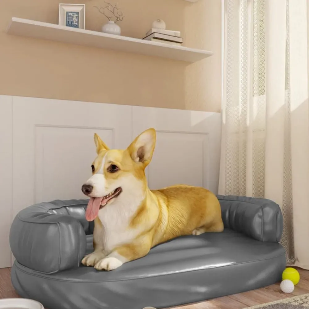 vidaXL Lit pour chien ergonomique Mousse 75x53 cm Similicuir