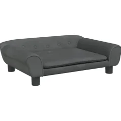 Articles Pour Animaux De Compagnie-vidaXL Lit pour chien 70x48x22 cm velours Gris foncé
