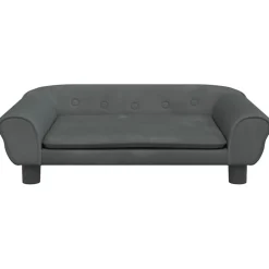Articles Pour Animaux De Compagnie-vidaXL Lit pour chien 70x48x22 cm velours Gris foncé