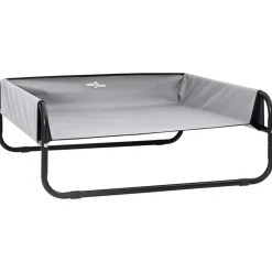 Articles Pour Animaux De Compagnie-vidaXL Lit pour Chien Gris clair 57 x 57 x 24 cm Acier Light_grey