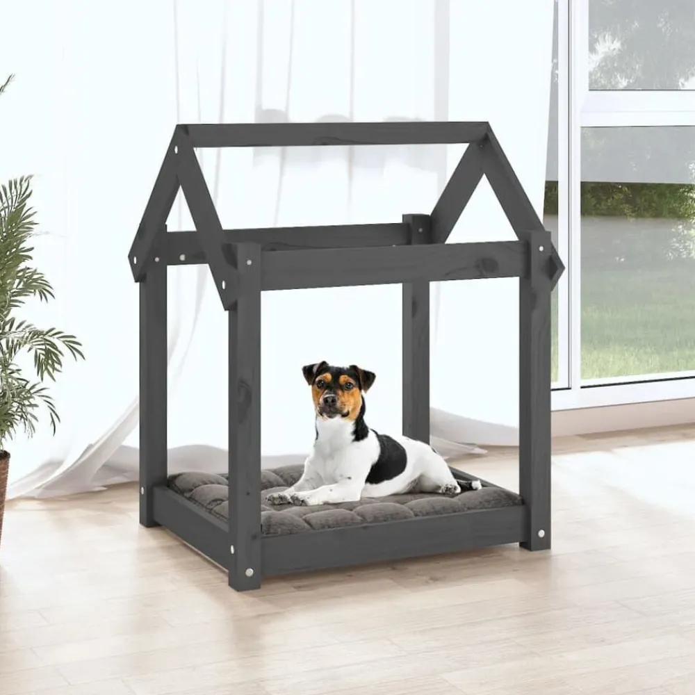 vidaXL Lit pour chien 61x50x70 cm Bois de pin solide