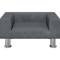 Articles Pour Animaux De Compagnie-vidaXL Lit pour chien 50x40x26,5 cm velours Gris foncé