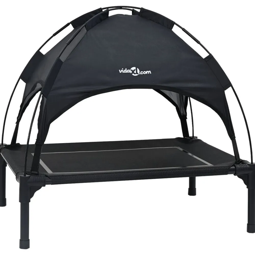 Articles Pour Animaux De Compagnie-vidaXL Lit pour Chien Noir 63 x 49,5 x 60 cm Acier Black