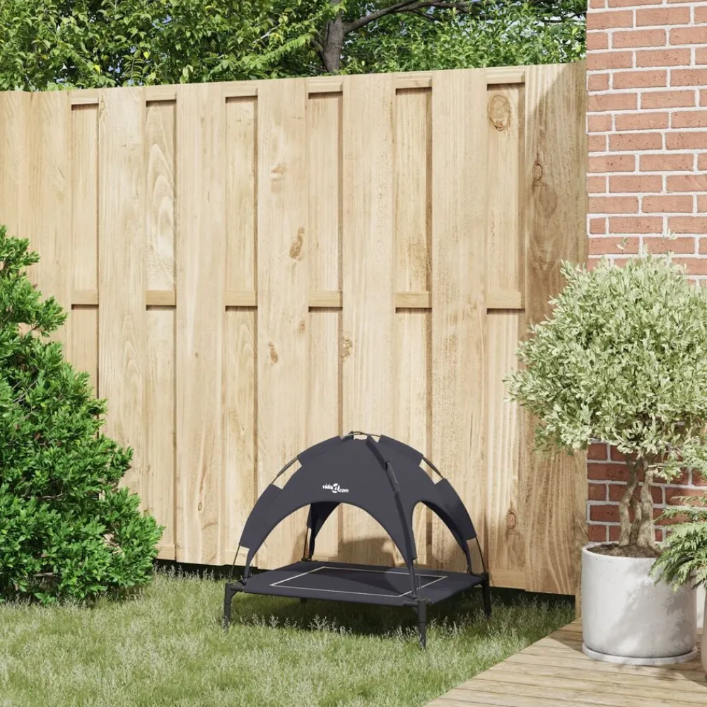 Articles Pour Animaux De Compagnie-vidaXL Lit pour Chien Noir 63 x 49,5 x 60 cm Acier Black