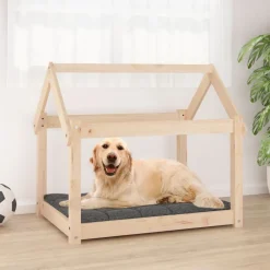 Articles Pour Animaux De Compagnie-vidaXL Lit pour chien 81x60x70 cm Bois de pin solide Naturel