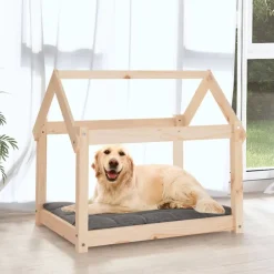Articles Pour Animaux De Compagnie-vidaXL Lit pour chien 81x60x70 cm Bois de pin solide Naturel