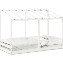 Lits & Accessoires-vidaXL Lit pour enfants sans matelas 100x200 cm bois pin massif Blanc