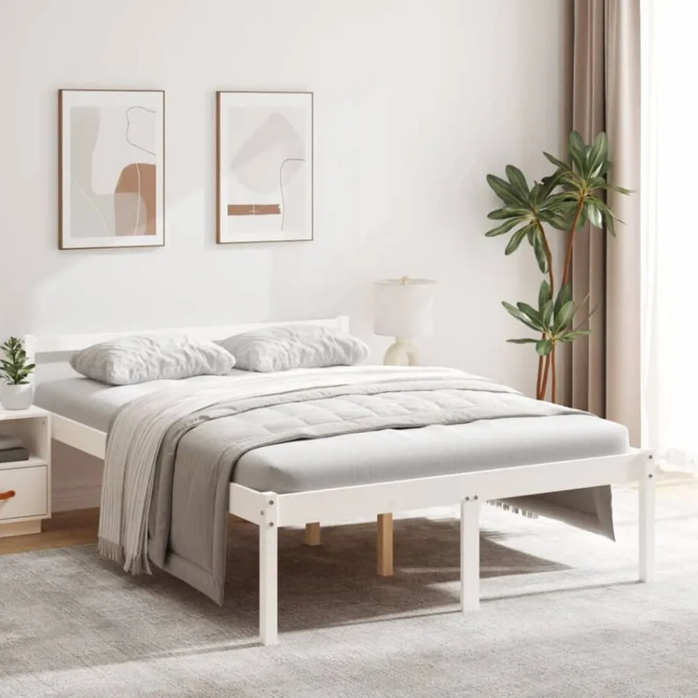 vidaXL Lit pour personne âgée sans matelas 140x190 cm bois pin massif