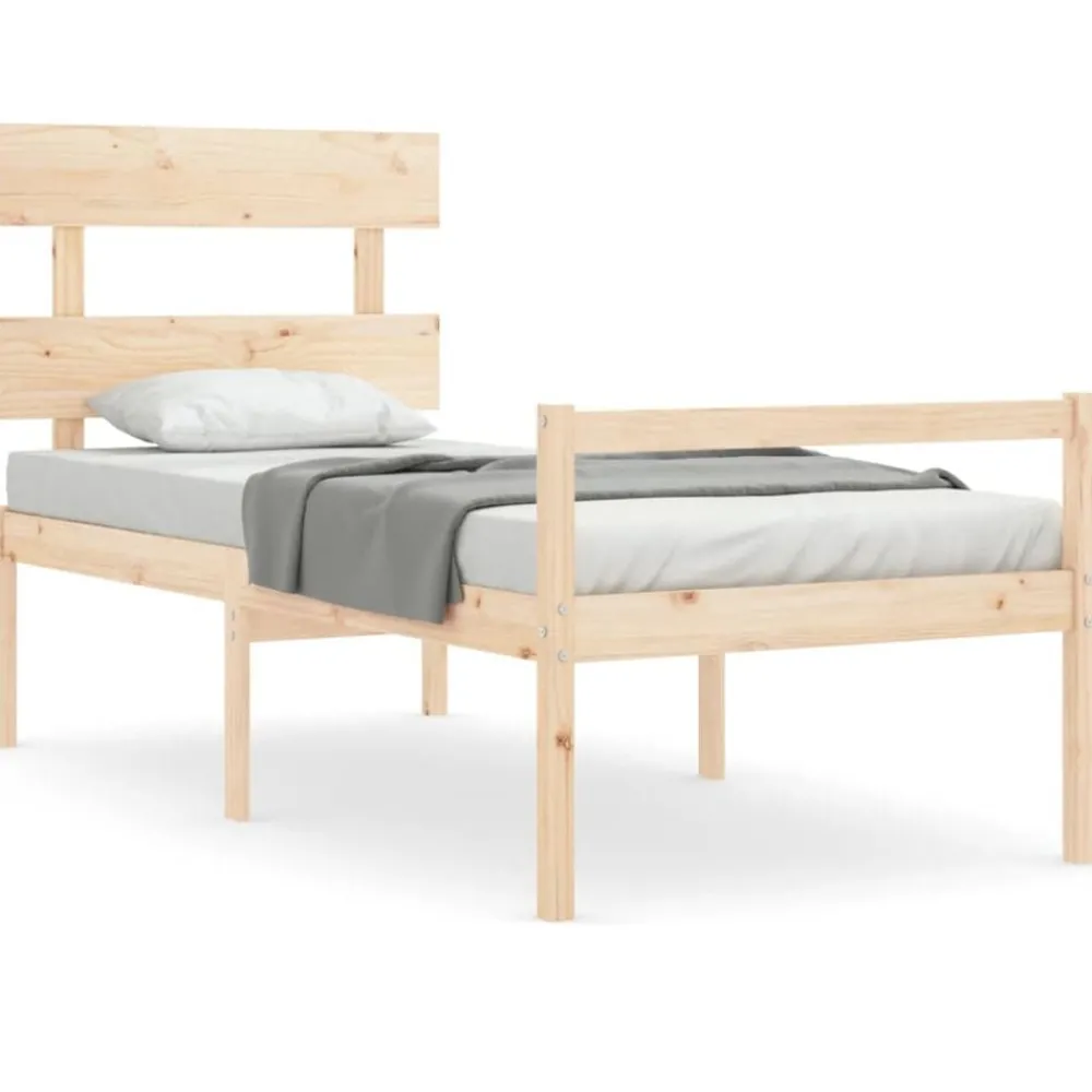 Lits & Accessoires-vidaXL Lit pour personne âgée sans matelas bois massif Naturel