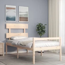 Lits & Accessoires-vidaXL Lit pour personne âgée sans matelas bois massif Naturel