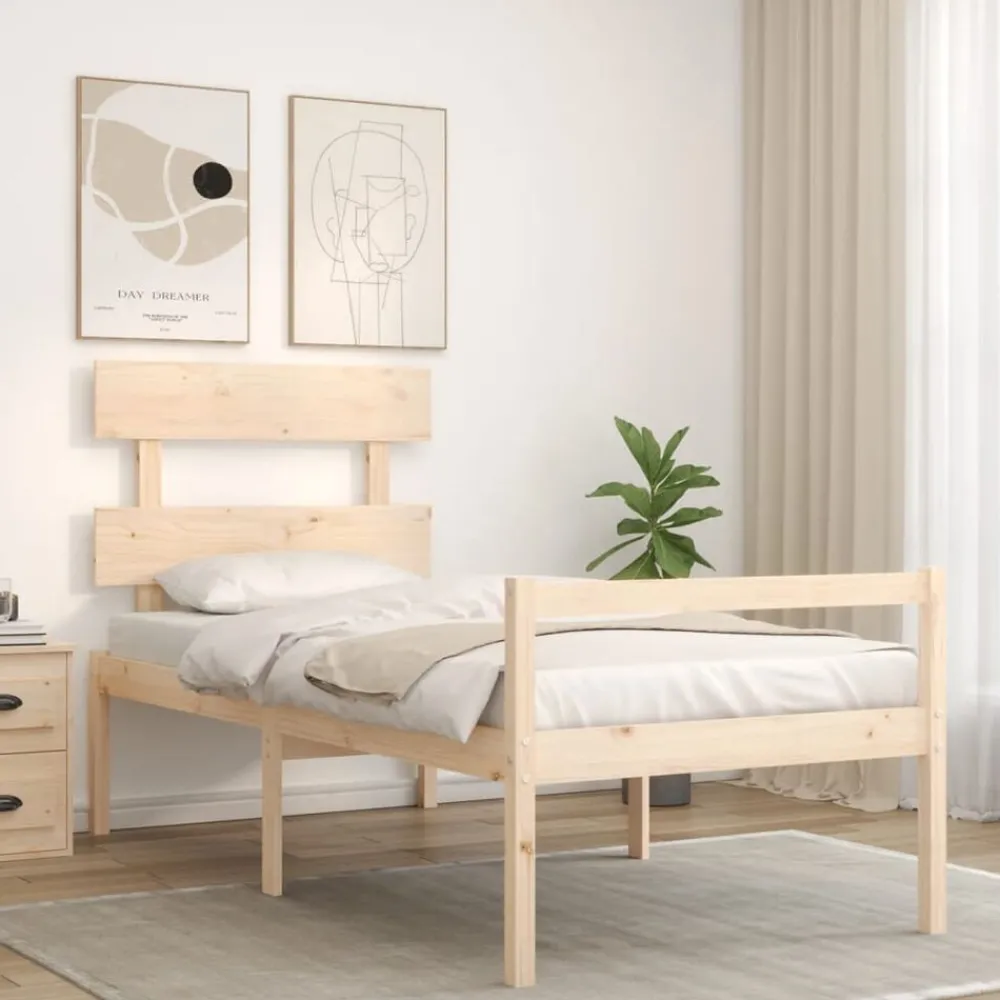 Lits & Accessoires-vidaXL Lit pour personne âgée sans matelas bois massif Naturel