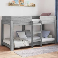 Lits & Accessoires-vidaXL Lit Superposé pour Enfants Gris Sonoma 100 x 200 cm Sonoma gris