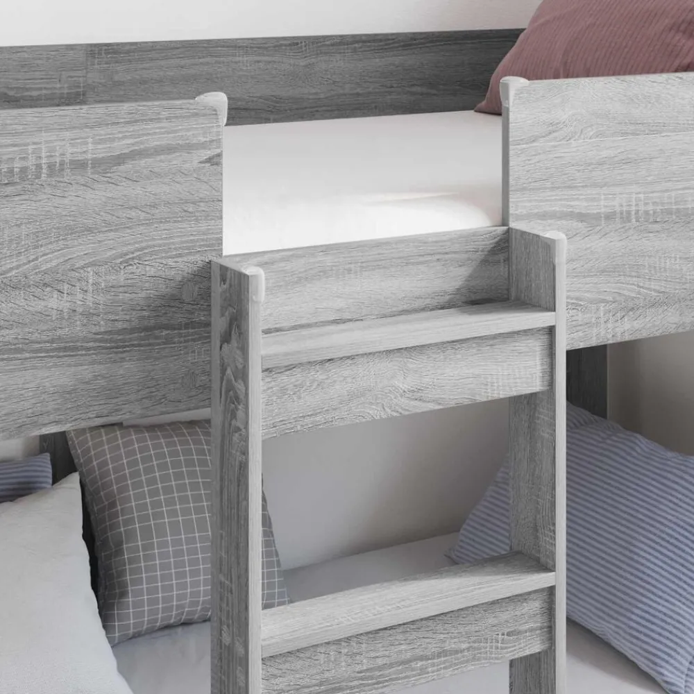 Lits & Accessoires-vidaXL Lit Superposé pour Enfants Gris Sonoma 100 x 200 cm Sonoma gris