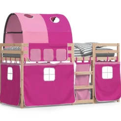 Lits & Accessoires-vidaXL Lit superposé sans matelas 90x200 cm bois de pin massif Rose