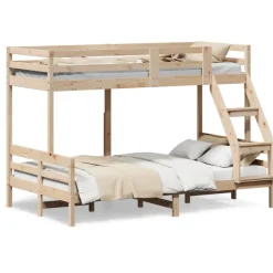 vidaXL Lit superposé sans matelas 90x200/120x200 cm bois massif