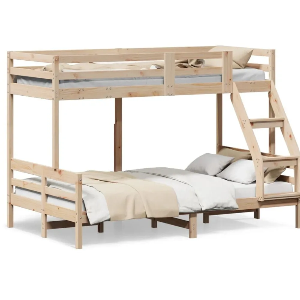 vidaXL Lit superposé sans matelas 90x200/120x200 cm bois massif