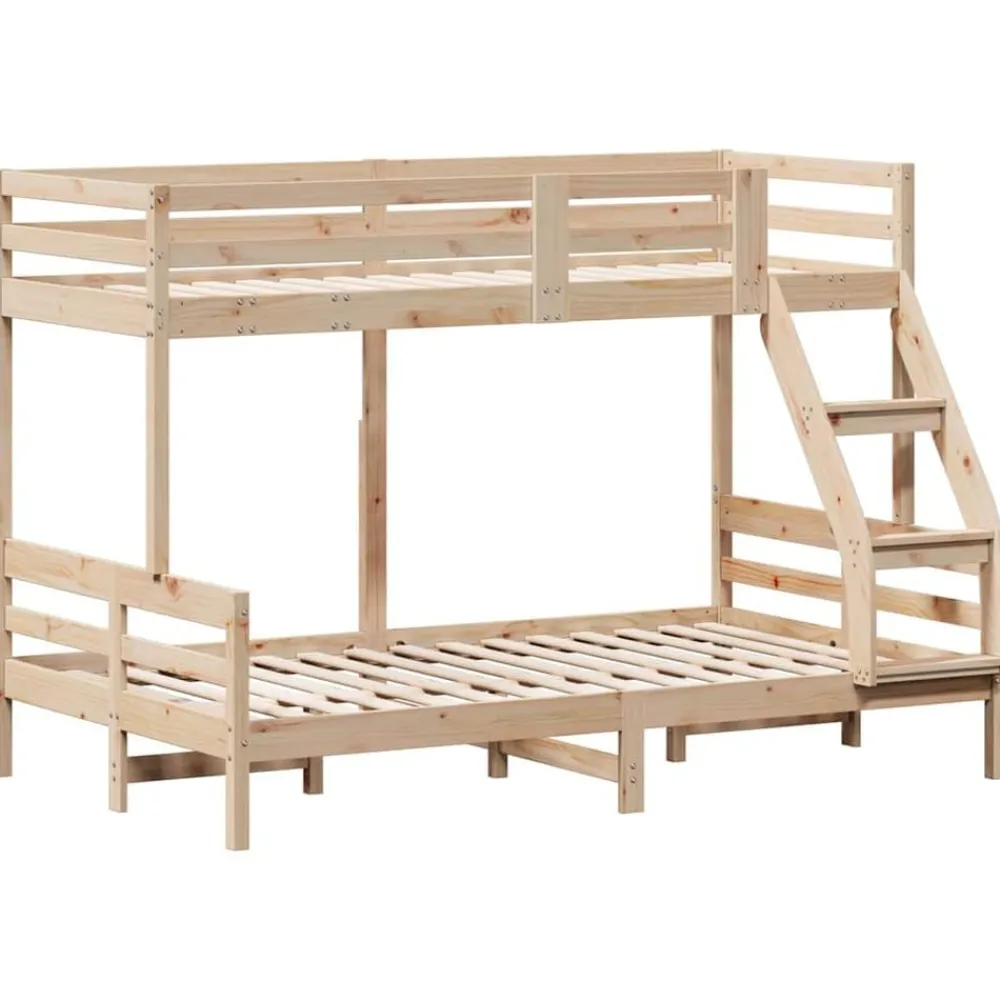 vidaXL Lit superposé sans matelas 90x200/120x200 cm bois massif
