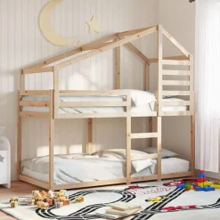 vidaXL Lit superposé sans matelas 80x200 cm bois de pin massif