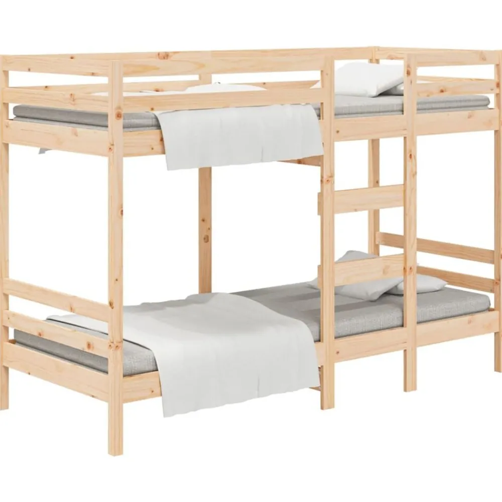 Lits & Accessoires-vidaXL Lit superposé sans matelas 90x200 cm bois de pin massif Naturel