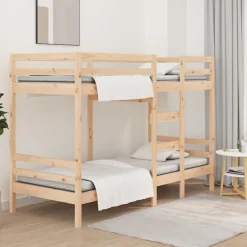 Lits & Accessoires-vidaXL Lit superposé sans matelas 90x200 cm bois de pin massif Naturel