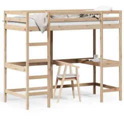 Lits & Accessoires-vidaXL Lit superposé sans matelas 100x200 cm bois massif de pin Naturel