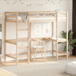 Lits & Accessoires-vidaXL Lit superposé sans matelas 100x200 cm bois massif de pin Naturel