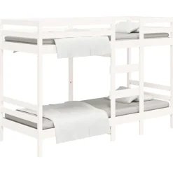 Lits & Accessoires-vidaXL Lit superposé sans matelas 90x200 cm bois de pin massif Blanc