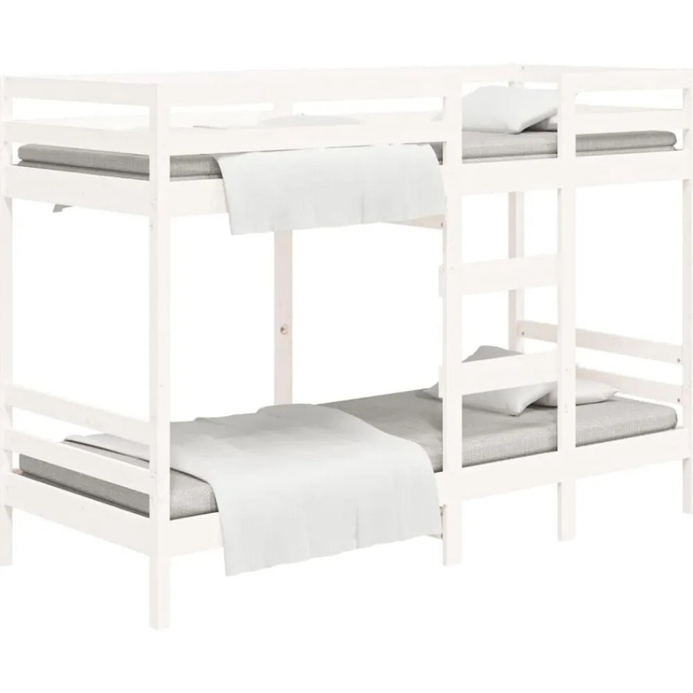 Lits & Accessoires-vidaXL Lit superposé sans matelas 90x200 cm bois de pin massif Blanc