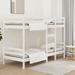 Lits & Accessoires-vidaXL Lit superposé sans matelas 90x200 cm bois de pin massif Blanc