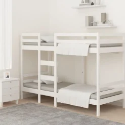 Lits & Accessoires-vidaXL Lit superposé sans matelas 90x200 cm bois de pin massif Blanc