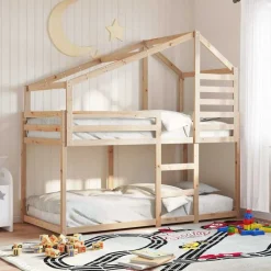 vidaXL Lit superposé sans matelas 90x200 cm bois de pin massif