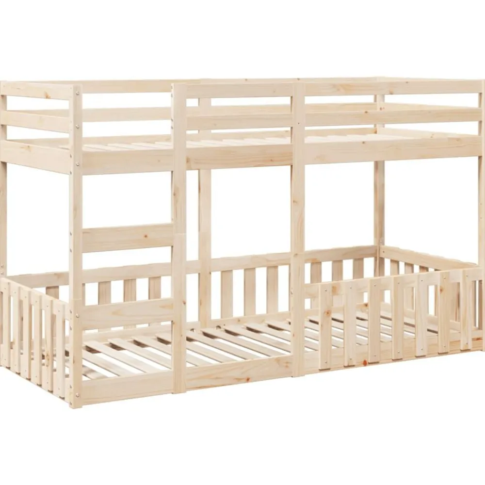Lits & Accessoires-vidaXL Lit superposé 80x200 cm Bois de pin massif Naturel