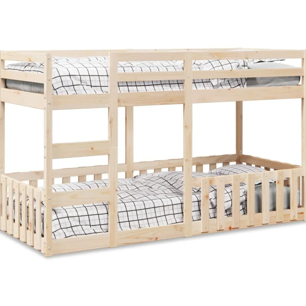 Lits & Accessoires-vidaXL Lit superposé 80x200 cm Bois de pin massif Naturel