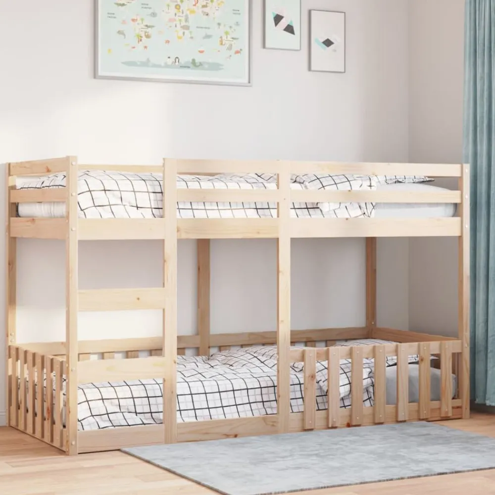Lits & Accessoires-vidaXL Lit superposé 80x200 cm Bois de pin massif Naturel